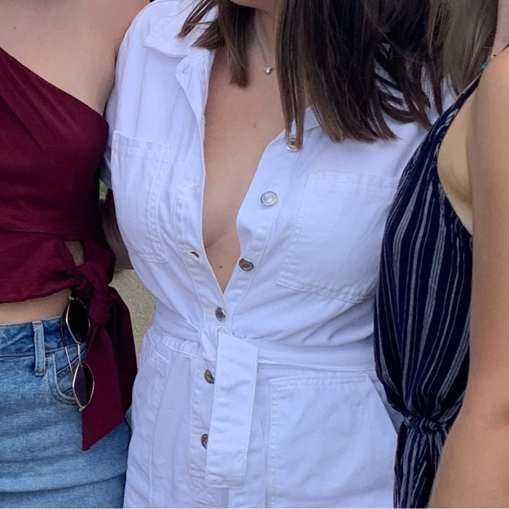 White Denim Utility Playsuit